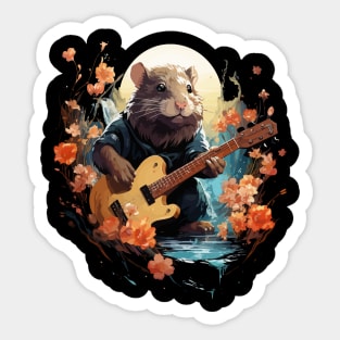 Nutria Playing Guitar Sticker